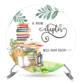 Lofaris New Chapter Will Soon Begin Round Baby Shower Backdrop